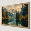 Tranquil Lake & Mountain Scene Art Poster for Nature Lovers