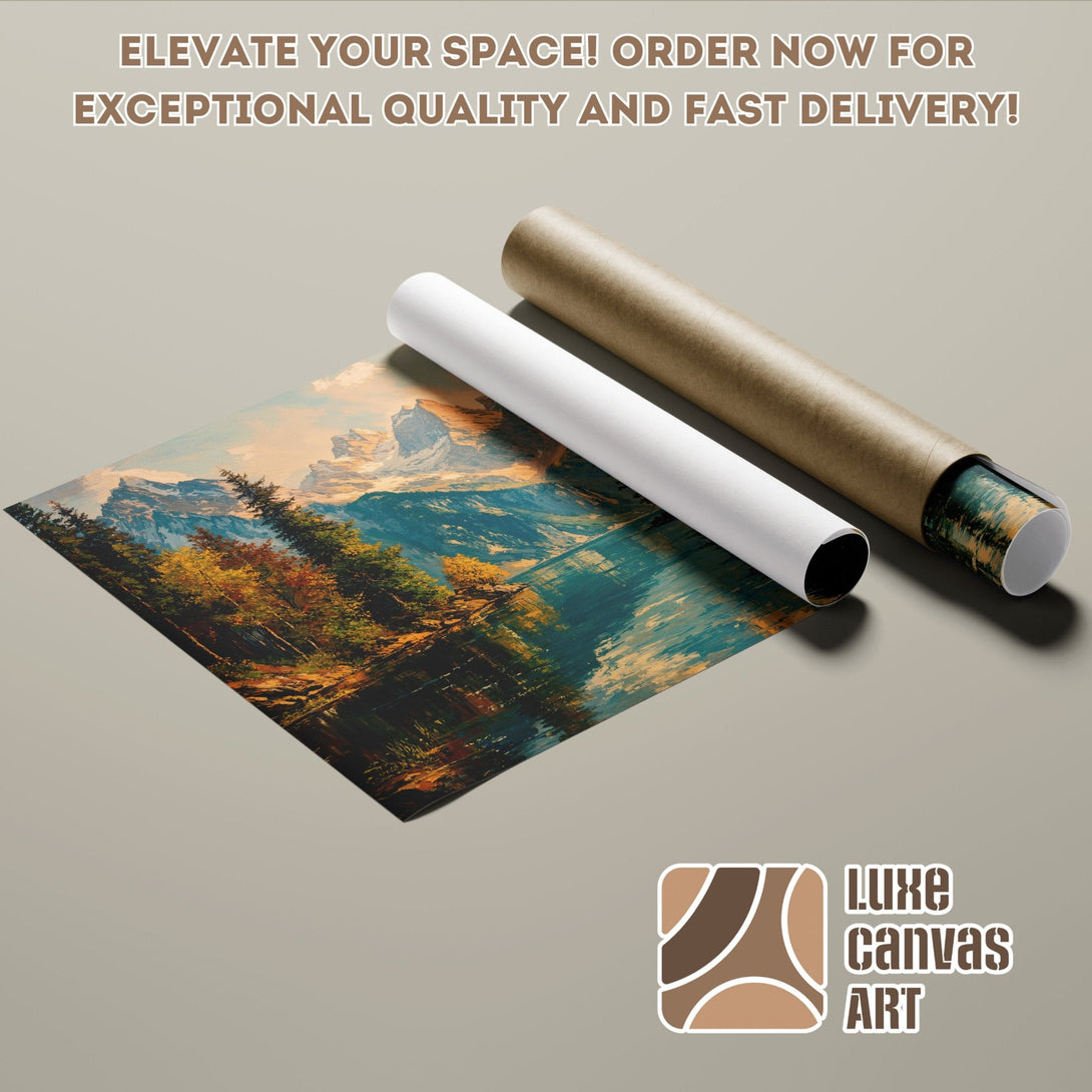 Mountain landscape Poster Roll in warm tones, perfect wall art. Order today!