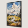 Tranquil Landscape Watercolor Art Framed Canvas Print