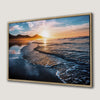 Tranquil Ocean Waves Sunset Canvas Print for Wall