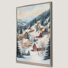 Tranquil Snowy Village Canvas Print for Christmas Decor