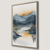 Tranquil Watercolor Mountain Landscape Canvas Print Art