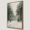 Tranquil Winter Forest Canvas Print with Evergreen Trees
