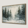 Tranquil Winter Woodland Scene Framed Canvas Print