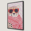 Trendy Cheetah in Sunglasses Framed Canvas Print