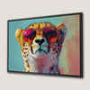 Trendy Cheetah Portrait Canvas Print with Bright Colors