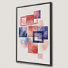 Trendy Pastel Geometric Canvas Print in Pink, Blue, Red