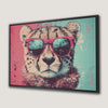 Trendy Pink Cheetah Canvas Print with Sunglasses
