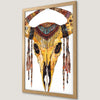 Tribal Bison Skull Art Poster for Bohemian Decor