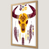 Tribal Bull Skull Art Poster - Bohemian Wall Decor
