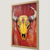 Tribal Bull Skull Art Poster - Bohemian Wall Decor