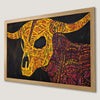 Tribal Bull Skull Art Poster in Boho Chic Style
