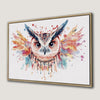 Tribal Owl Watercolor Framed Canvas Print for Bohemian Decor