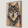 Tribal Wolf Art Canvas Print with Boho Chic Decor