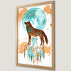 Tribal Wolf Spirit Art Poster with Ethnic Patterns