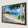 Tropical Beach Scene Art Poster - Coastal Paradise Wall Decor