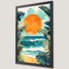 Tropical Beach Sunset Art Poster - Coastal Decor for Your Home
