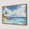 Tropical Beach with Palm Trees Canvas Print Art