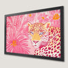 Tropical Floral Leopard Art Poster for Boho Decor