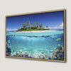 Tropical Island and Coral Reef Canvas Print for Bedroom