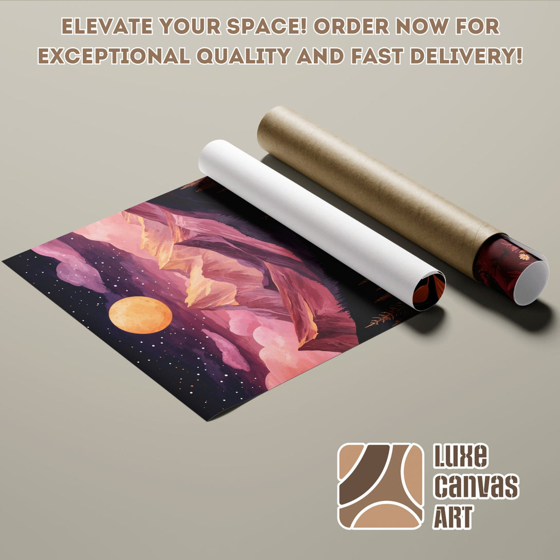 Poster Roll featuring a landscape art print in a warm color palette. Perfect wall decor!