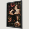 Twin Gothic Portrait Art Poster with Elegant Floral Faces