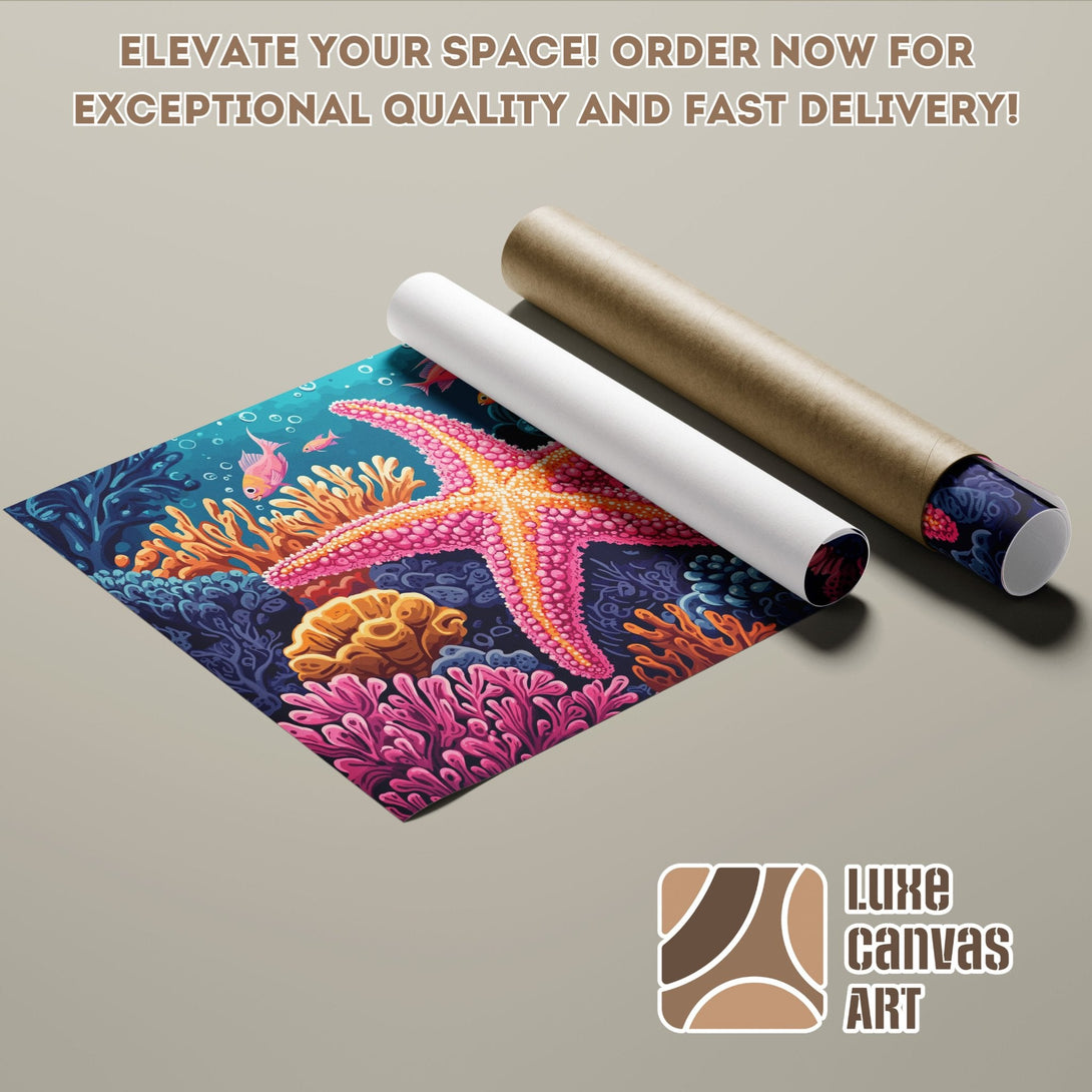 Poster Roll featuring vibrant coral reef art in a colorful palette. Elevate your space with this stunning artwork!
