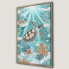 Underwater Sea Turtle Framed Canvas Print Art