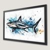 Underwater Shark Adventure Art Poster for Coastal Decor