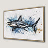 Underwater Shark Adventure Framed Canvas Print Coastal Art