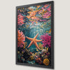 Underwater Starfish Scene Art Poster for Coastal Decor