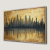 Urban Silhouette Skyline Framed Canvas Print Art
