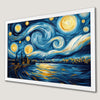 Van Gogh Inspired Swirling Night Sky Art Poster for Decor