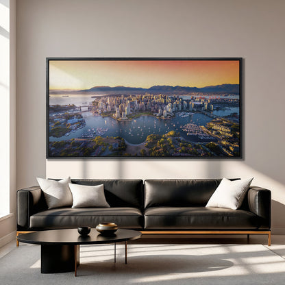 Vancouver Skyline at Sunset Canvas Print
