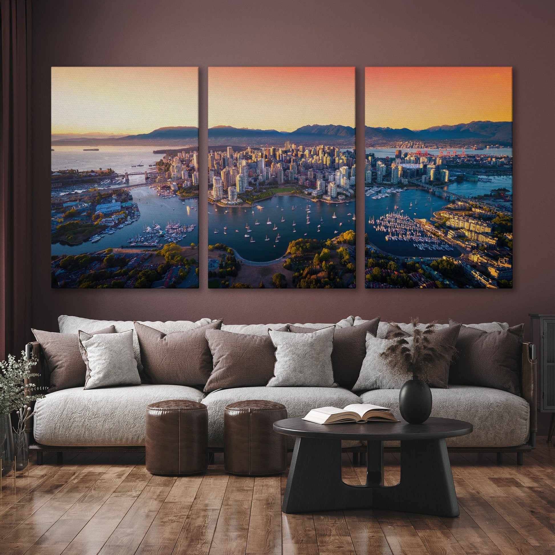 Vancouver Skyline at Sunset Canvas Print