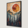 Vibrant Abstract Landscape Canvas Print with Orange Sun