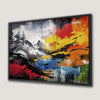 Vibrant Abstract Mountain Landscape Canvas Print with Frame