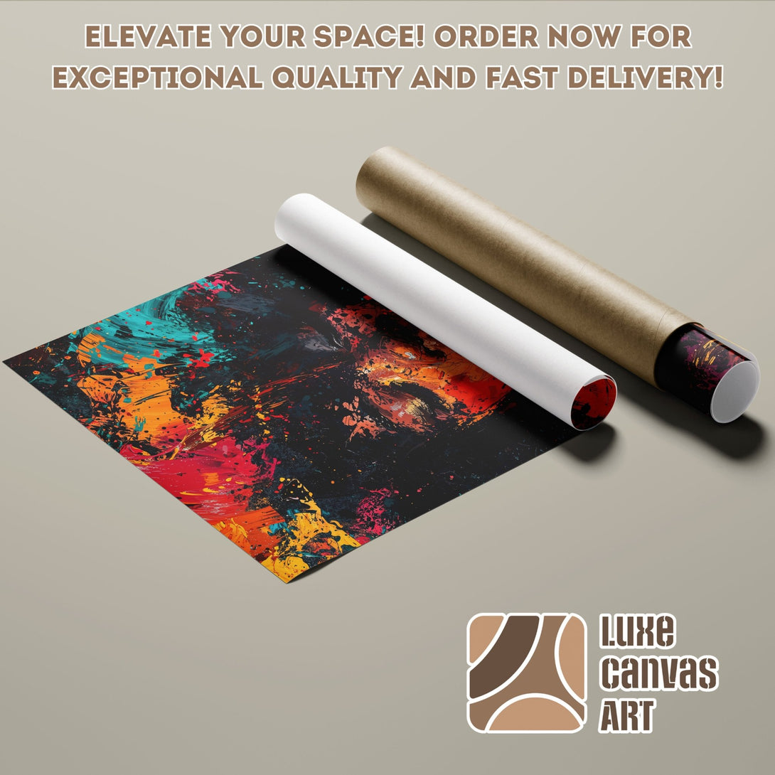 Abstract art poster roll with vibrant colors. Elevate your space with this unique Poster! Order now for fast delivery.