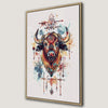Vibrant American Buffalo Canvas Print with Tribal Art