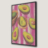 Vibrant Avocado Art on Pink Background Canvas Print
