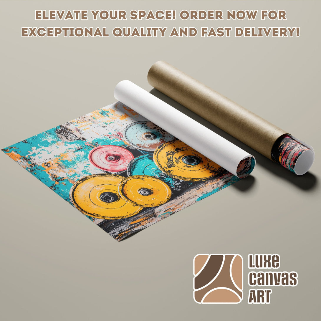 Abstract art poster roll with vibrant colors. Elevate your space with this stunning Poster! Order now!
