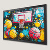 Vibrant Basketball Action Art Poster for Game Room Decor