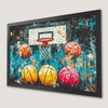 Vibrant Basketball Action Art Poster for Sports Fans