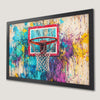 Vibrant Basketball Hoop Art Poster for Sporty Wall Decor