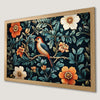 Vibrant Bird in Floral Paradise Art Poster for Home Decor