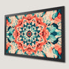 Vibrant Blue and Coral Pattern Art Poster for Home Decor