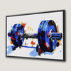 Vibrant Blue Dumbbell Canvas Print Gym Decor Wall Art