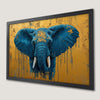 Vibrant Blue Elephant Art Poster for Modern Decor