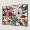 Vibrant Botanical Art Canvas Print with Framed Flowers