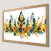 Vibrant Botanical Art Poster | Bold Green and Yellow Floral Print